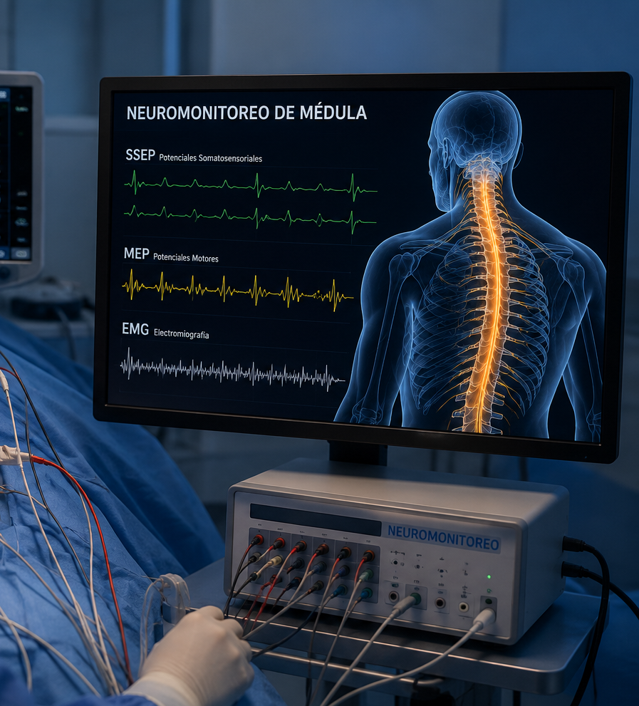 Neuromonitoreo intraoperatorio de médula espinal en Panamá: ¿para qué sirve en cirugía de columna?